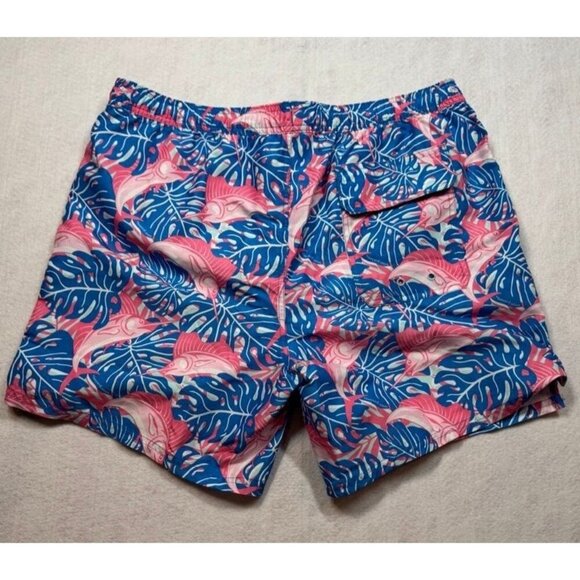 Vineyard Vines Sailfish & Leaves Chappy Trunks Swim Shorts 1M0578 Men's Large L - Picture 2 of 3